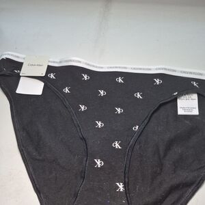 Calvin Klein Black Bikini Briefs with White Logo Waistband